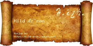 Hild Áron névjegykártya
